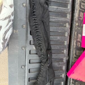 Lace up over the knee boots